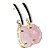 Brinco Quartzo Rosa Cabochão Facetado Garra Dourado Tarraxa - Imagem 4