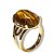 Anel Olho de Tigre Cabochão Facetado na Garra Dourado - Imagem 4