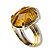 Anel Olho de Tigre Cabochão Facetado na Garra Dourado - Imagem 2