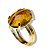 Anel Olho de Tigre Cabochão Facetado na Garra Dourado - Imagem 3