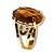 Anel Olho de Tigre Cabochão Facetado na Garra Dourado - Imagem 5