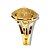 Anel Citrino Pedra Cabochão Facetado na Garra Dourado - Imagem 2