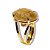 Anel Citrino Pedra Cabochão Facetado na Garra Dourado - Imagem 3