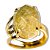 Anel Pedra Cristal com Rutilo Facetado na Garra Dourado - Imagem 1