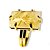 Anel Cristal Com Rutilo Retangular Facetado na Garra Dourado - Imagem 3