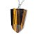 Colar Pontinha Olho de Tigre Pedra Natural Pino Prata 950 - Imagem 2