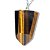 Colar Pontinha Olho de Tigre Pedra Natural Pino Prata 950 - Imagem 3