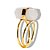 Anel Micro Pontinha Quartzo Leitoso Bi Ponta Ajustável Dourado - Imagem 1