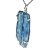 Colar Canudo Cianita Azul Médio Natural Garra Prata 950 - Imagem 1