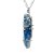 Colar Canudo Cianita Azul Pequena Natural Garra Prata 950 - Imagem 1