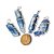 Colar Canudo Cianita Azul Pequena Natural Garra Prata 950 - Imagem 4