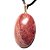 Colar Cabochão Oval Pedra Dolomita Vermelha Pino Dourado - Imagem 2