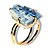 Anel Cianita Azul Montagem Garra Dourado 25 a 30mm - Imagem 2