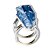 Anel Cianita Azul 30 a 50mm Montagem Garra Prata 950 - Imagem 3