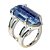Anel Cianita Azul Montagem Garra Prata 950 20 a 30mm - Imagem 4