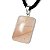Colar Cabochão Retângulo Aragonita Raio Laranja Prateado - Imagem 3