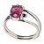 Anel Turmalina Rosa Cabochão Facetado Ajustável Prata 950 - Imagem 2
