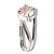 Anel Nlux Quartzo Rosa Disco Facetado Prata 950 Ajustável - Imagem 2