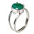 Anel Nlux Ágata Verde Cabochão Facetado Prata 950 Ajustável - Imagem 3