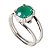 Anel Nlux Ágata Verde Cabochão Facetado Prata 950 Ajustável - Imagem 1