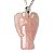 Colar de Anjo Quartzo Rosa Pedra Natural Pino Prata 950 - Imagem 2
