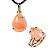Conjunto Anel e Pingente Gota Pedra Quartzo Cherry Dourado - Imagem 1