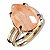 Conjunto Anel e Pingente Gota Pedra Quartzo Cherry Dourado - Imagem 6