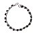 Pulseira Corrente Ônix Preto Pedra Natural Prateado - Imagem 8