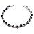 Pulseira Corrente Ônix Preto Pedra Natural Prateado - Imagem 1