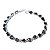Pulseira Corrente Ônix Preto Pedra Natural Prateado - Imagem 4