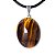 Colar Nlux Mini Cabochão Pedra Olho de Tigre Pino Prateado - Imagem 3
