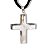 Colar Crucifixo Cristal Pedra Natural Pino Prateado - Imagem 1