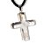 Colar Crucifixo Cristal Pedra Natural Pino Prateado - Imagem 8