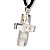 Colar Crucifixo Cristal Pedra Natural Pino Prateado - Imagem 6