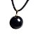 Pingente Disco Liso Pedra Obsidiana Negra Pino Dourado - Imagem 1