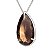 Colar Gota Facetado Quartzo Fumê Garra Zircônia Prata 950 - Imagem 1