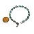 01 Pulseira Corrente Quartzo Verde Pedra Natural Prateado - Imagem 1