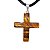 Colar Crucifixo Pedra Olho De Tigre Natural Envolto Prateado - Imagem 4