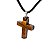 Colar Crucifixo Pedra Olho De Tigre Natural Envolto Prateado - Imagem 3