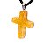 Colar Crucifixo Pedra Citrino Bombardeado Natural Prateado - Imagem 2