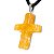 Colar Crucifixo Pedra Citrino Bombardeado Natural Prateado - Imagem 3