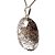 Colar Cabochao Oval Cristal Com Turmalina Pino Prata 950 - Imagem 3