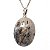 Colar Cabochao Oval Cristal Com Turmalina Pino Prata 950 - Imagem 2