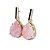Brinco Quartzo Rosa Gema Facetada Pedra Natural Dourado - Imagem 2