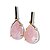 Brinco Quartzo Rosa Gema Facetada Pedra Natural Dourado - Imagem 1
