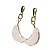 Brinco Meia Lua Pedra Quartzo Rosa Acabamento Dourado - Imagem 3