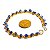 Pulseira Corrente Pedra Sodalita Natural Rolada Dourado - Imagem 3