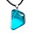 Colar Pedrinha Obsidiana Azul Rolado Montagem Pino Prateado - Imagem 5