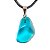 Colar Pedrinha Obsidiana Azul Rolado Montagem Pino Dourado - Imagem 3