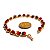 Pulseira Ágata Cornalina Corrente Natural Rolada Dourado - Imagem 4